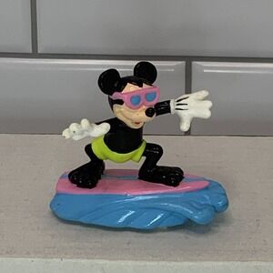 Vintage Mickey Mouse Surfing Disney Pvc Surf Board Decopac Cake Topper Surfer